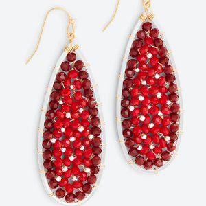 Nakamol Kendall Beaded Teardop Earring, One Size, Burgundy